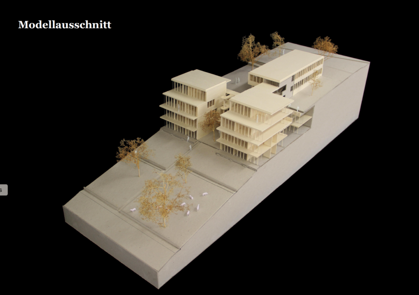 Das Foto zeigt ein Architekturmodell