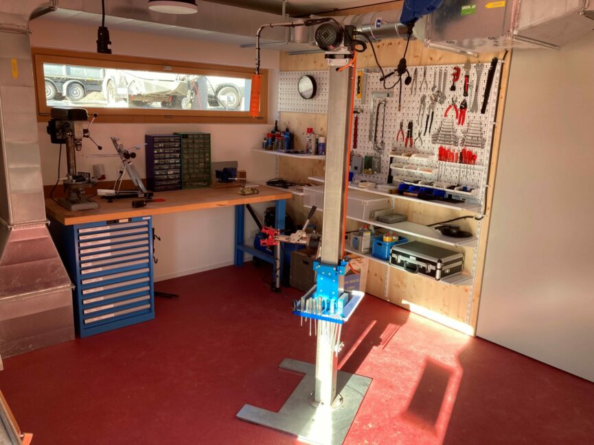 Velowerkstatt mit professionellem Velolift der Siedlung Winkelhalden